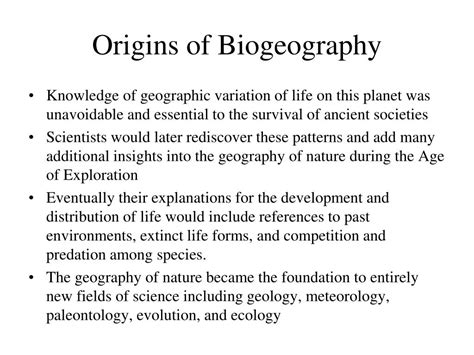 Ppt The Scope And History Of Biogeography Powerpoint Presentation