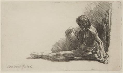 Nude Man Seated On The Ground Par Rembrandt Van Rijn Sur Artnet