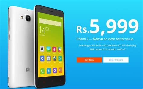 Confirmed Xiaomi Redmi 2 Gets ₹1000 Cheaper In India Releases Miui 6