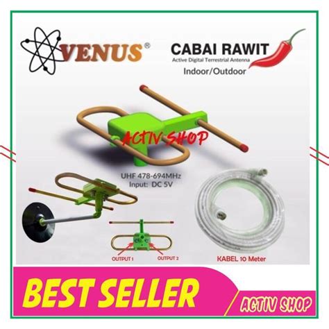 Jual Antena Tv Digital Indoor Outdoor Venus Cabai Rawit Output