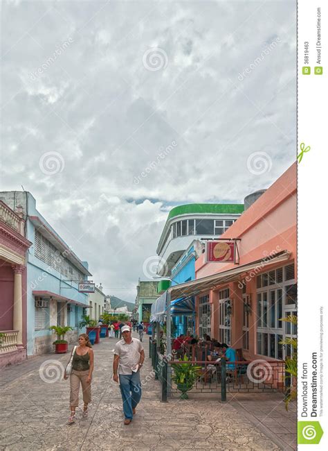 Boulevard Street With Locals And Tourists Walking Editorial Stock Photo