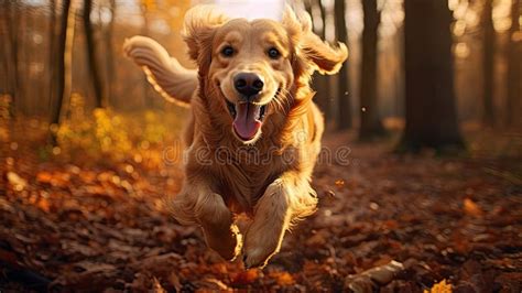 Running Golden Retriever Dog Stock Illustrations 526 Running Golden