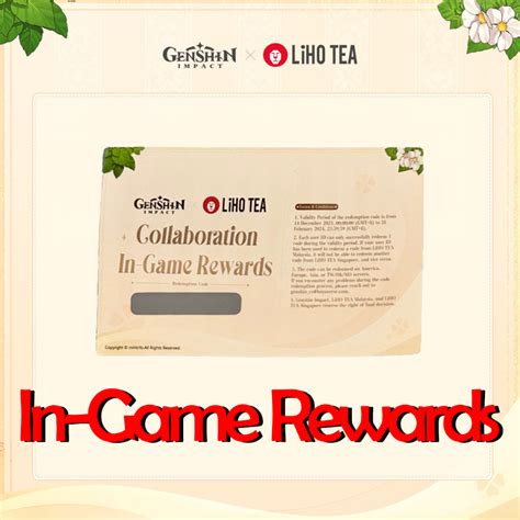 Genshin Impact X LiHO TEA Redeem Code Card In Game Reward Shopee Malaysia