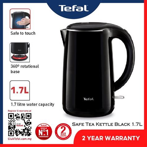 Tefal KO2608 Safe Tea Kettle Black 1 7L Kettle Electric Cerek