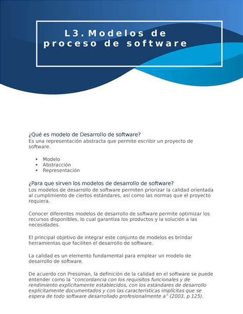 L3 Modelos de proceso de software Qué es modelo de Desarrollo de