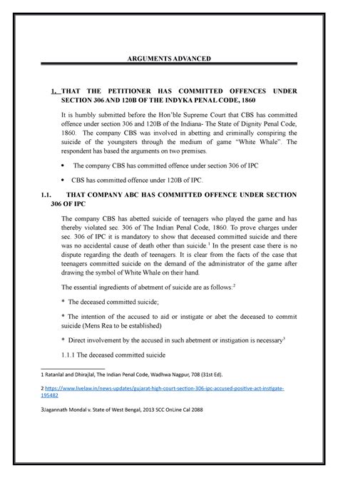 Arguments Advanced ARGUE ARGUMENTS ADVANCED 1 THAT THE PETITIONER