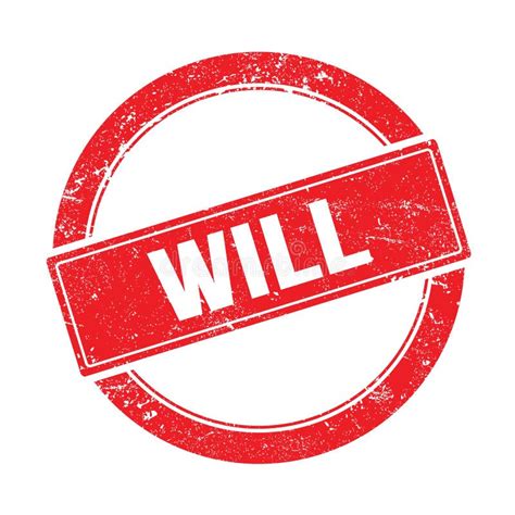 Will Text On Red Grungy Round Stamp Stock Illustration Illustration