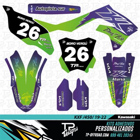 KIT ADHESIVOS KAWASAKI KXF 450 2019 2022 TP Offroad