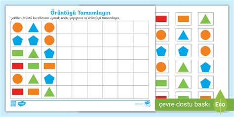 Geometrik Örüntü Kes Yapıştır Etkinliği Twinkl