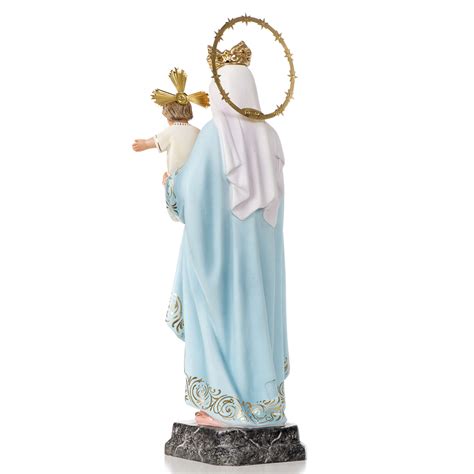 Our Lady of the Rosary statue 40cm, wood paste, elegant decorati ...