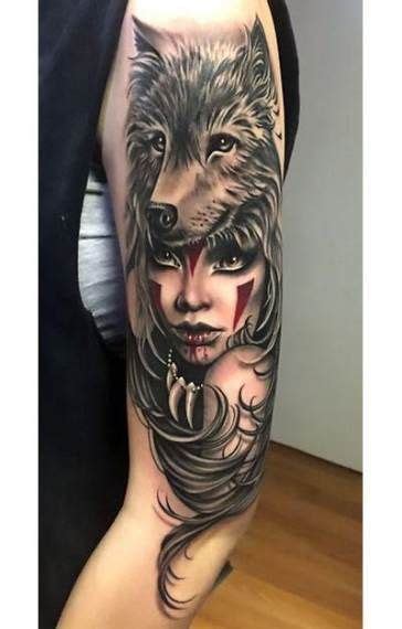 Super Tattoo Leg Wolf Girl 38 Ideas Wolf Girl Tattoos Wolf Tattoo