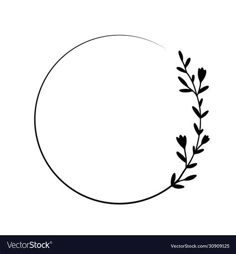 Hand drawn wreath laurel design element Royalty Free Vector