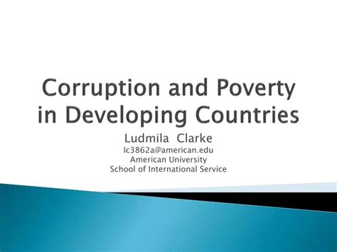 Ppt Corruption And Poverty In Developing Countries Powerpoint