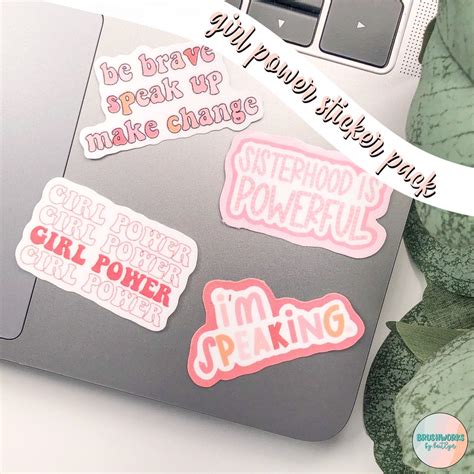 Girl Power Sticker Pack Glossy and Waterproof Stickers Die-cut Stickers ...