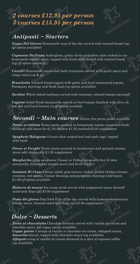 Menu At Bella Ciao Restaurant Port Talbot