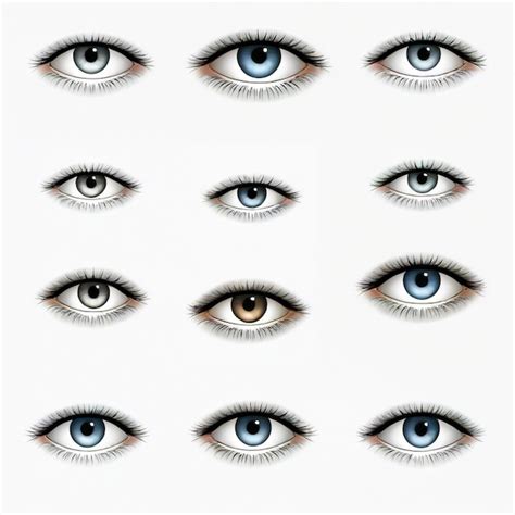 A Collection Of Eyes And Eyes With Different Colors Premium Ai