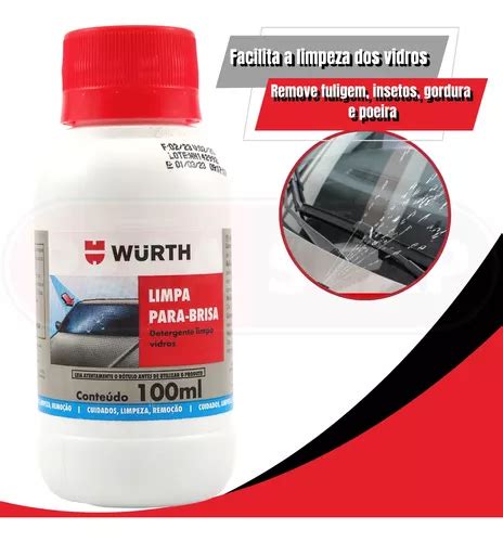 Limpa Para brisa Wurth 100ml Concentrado Máxima Visibilidade