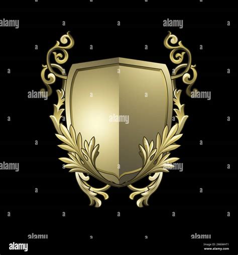 Golden Baroque Shield Elements Vector Stock Vector Image And Art Alamy