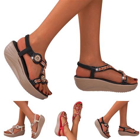 Caicj98 Wedge Sandals For Women Women Flip Flop Sandals Air Cushion Slippers With Arch Support