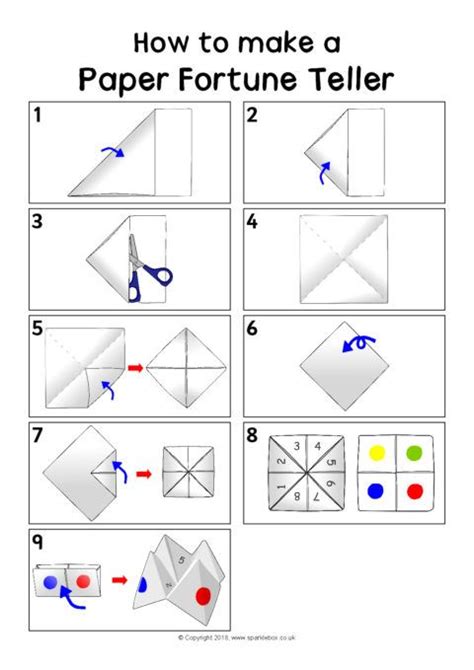 Easy Origami Folded Fortune Teller