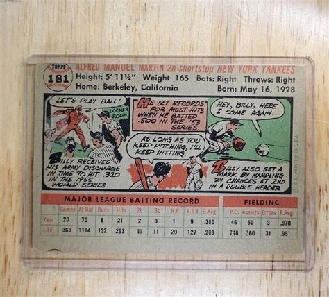 1956 Topps Set Break 181 Billy Martin EBay