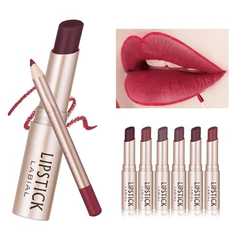 Pack Lip Liner And Lipstick Set Ultra Long Lasting Nude LipLiner Hydrating Creamy Lip Color