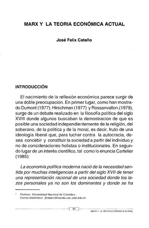 PDF MARX Y LA TEORIA ECONÓMICA ACTUAL MARX Y LA TEORIA