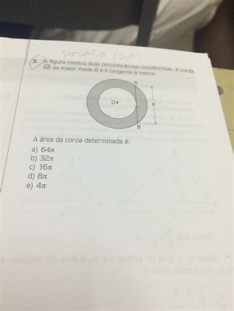 Por Favor A Figura Mostra Duas Circunfer Ncias Conc Ntricas A Corda