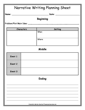 Narrative Writing Planning Sheet Complete With Ease Airslate Signnow