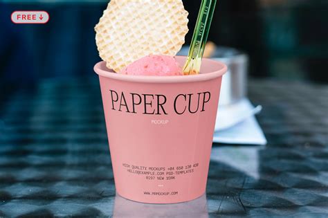 Free Ice Cream Paper Cup Mockup Behance