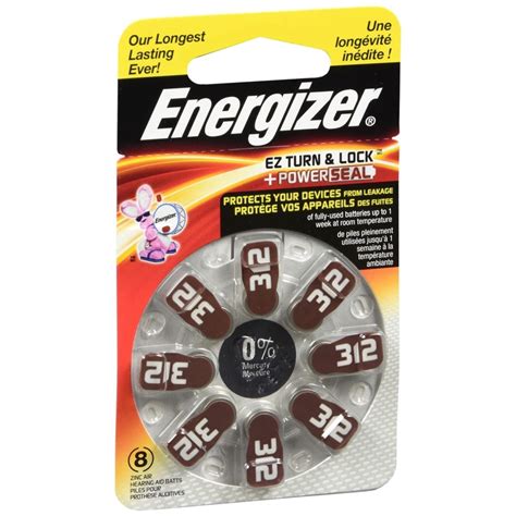 Energizer Ez Turn Lock Power Seal Hearing Aid Batteries Size