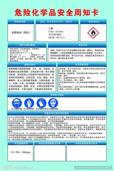 安全周知卡 危险化学品 乙醇设计图室外广告设计广告设计设计图库昵图网