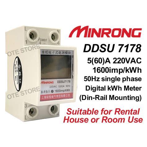 Minrong Ddsu A Vac Hz Single Phase Digital Kwh Meter