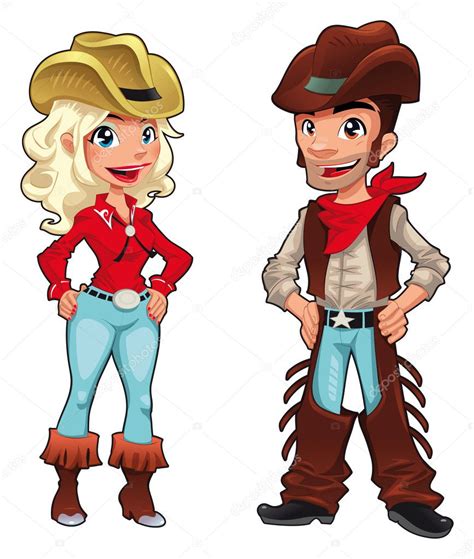 Cowboy And Cowgirl — Stock Vector © Ddraw 9616121