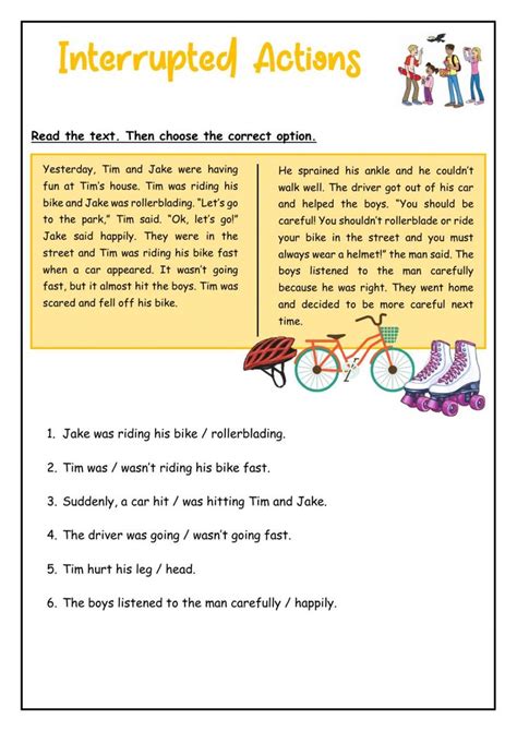 Interrupted Actions 2 Extra 5th Worksheet English Lessons For Kids