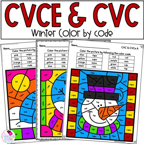 Cvc And Cvce Words Color By Code Phonics Worksheets Made By Teachers