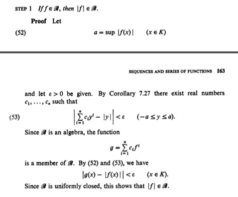 Real Analysis Step Of Rudin Theorem Proof Mathematics Stack