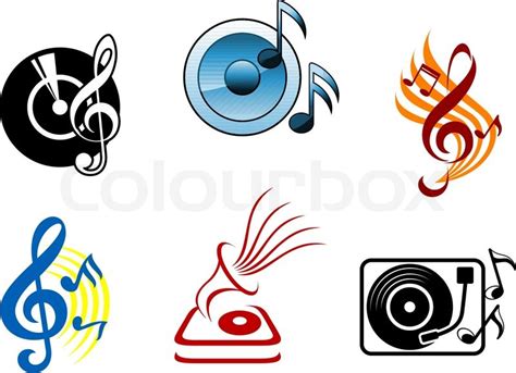 Musical Icons And Symbols Stock Vector Colourbox