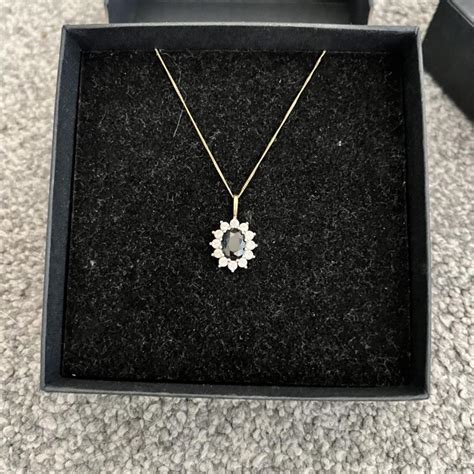 Hsamuel Necklace Real Gold Chain With Diamond And Depop