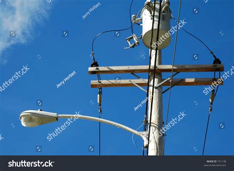 Telephone Pole With Street Light Stock Photo 731138 Shutterstock