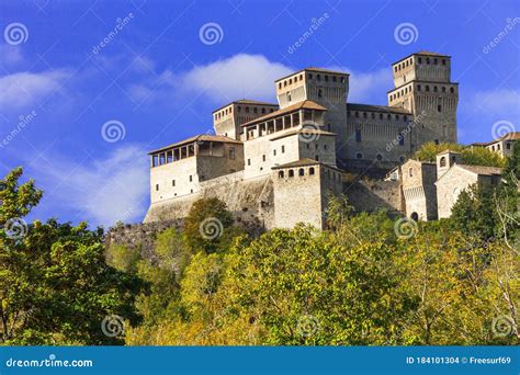 Impressive Torrechiara Castle And Vineyardsemilia Romagnanear Parma