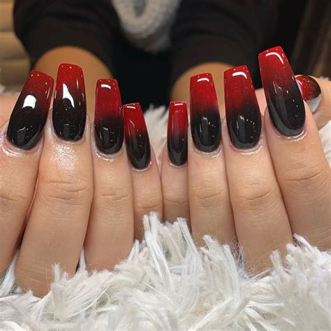 Updated 35 Stunning Red And Black Ombre Nails August 2020