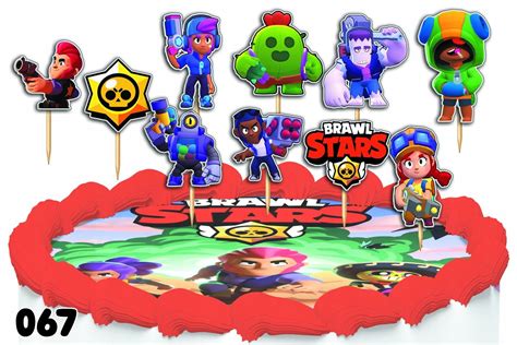 TOPPERY NA TORT OZDOBNE DEKORACJA ZESTAW BRAWL STARS BAJKA 10szt