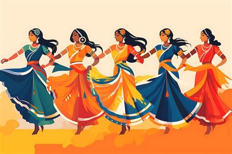 Premium Photo Banner Of Indian Folk Dancers In Colorful Traditional