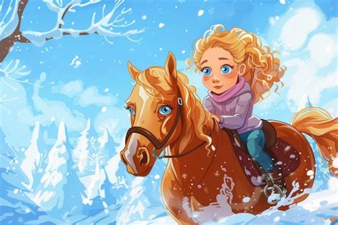 Illustration de dessin animé de chevaux Photo Gratuite