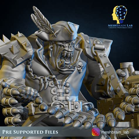 3D File Ork Pirate With Big Bada Boom Weapon 3D Printing Design To