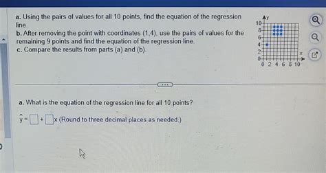 Solved A Using The Pairs Of Values For All 10 Points Find