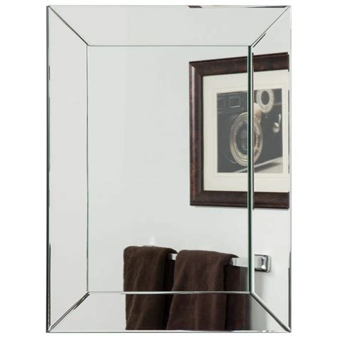 Decor Wonderland 24 In W X 32 In H Frameless Rectangular Beveled Edge