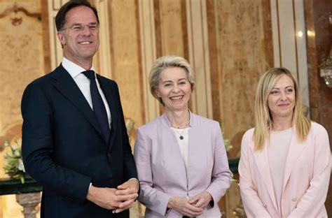 Mark Rutte Ursula Von Der Leyen Giorgia Meloni In Tunisia Dago