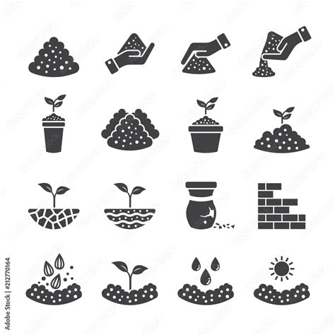 Soil Icon Set Stock Vector Adobe Stock